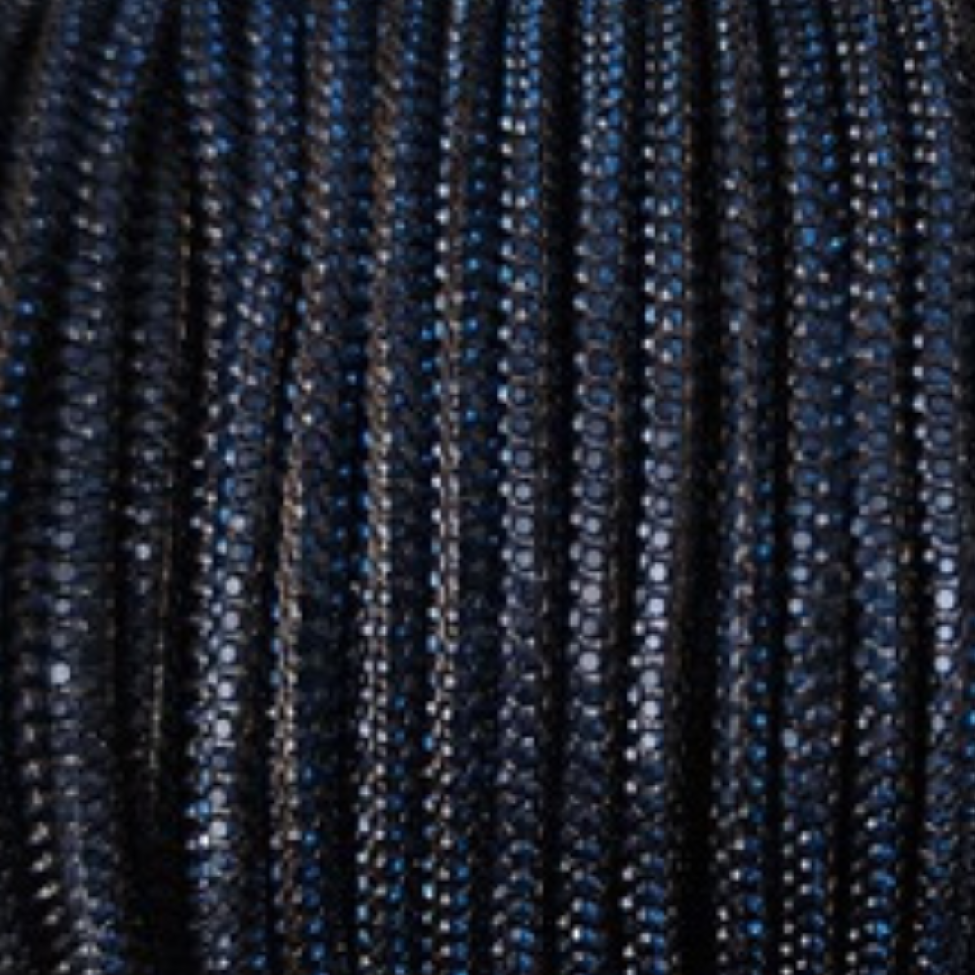 Cordino strass Macramè Spaghetti color blu scuro con anima in cotone per gioielli, borse, fai da te