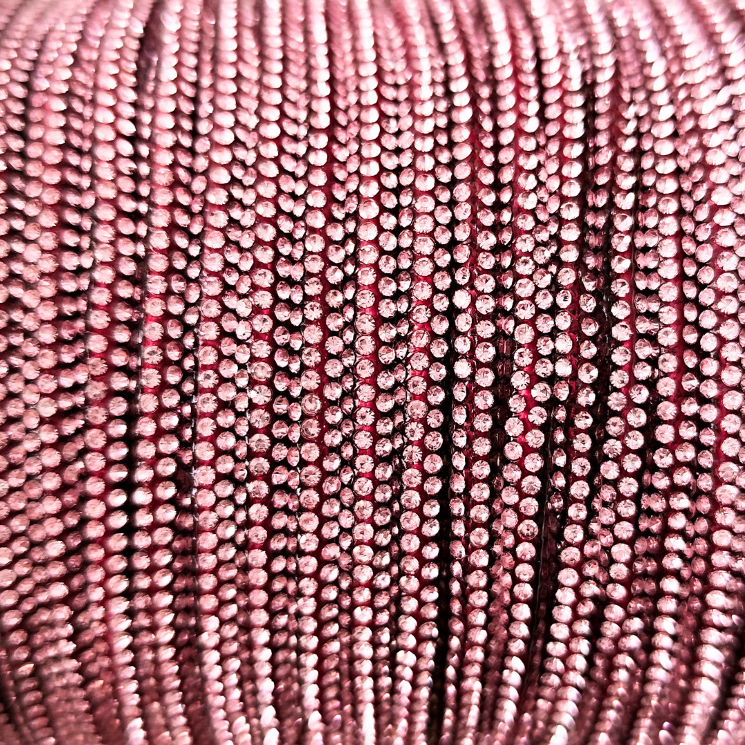 Cordino strass Macramè Spaghetti color rosa polvere 4 mm con anima in cotone per gioielli, borse, fai da te