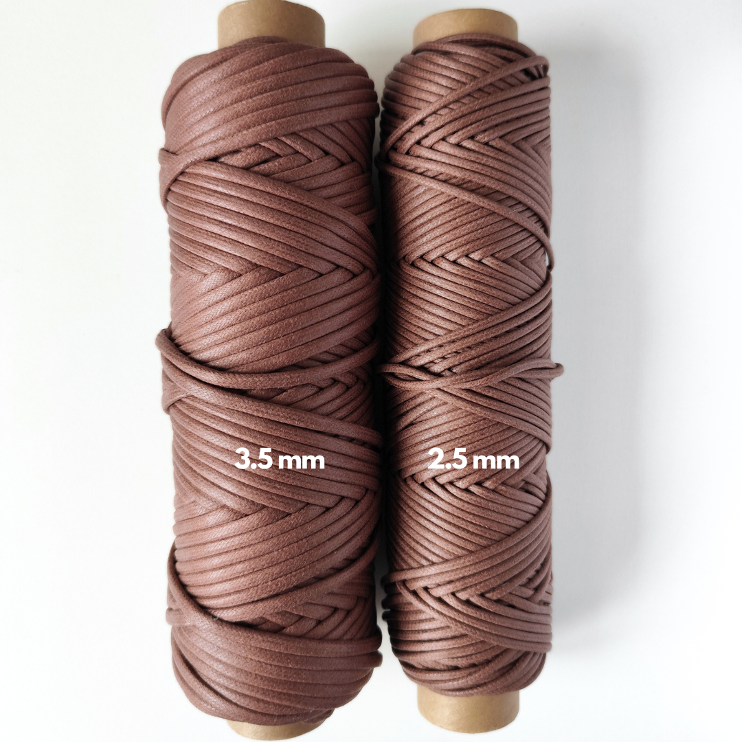 Cordoncino cerato in cotone | Zucca & Caffè Latte 2.5 mm, 3.5 mm 