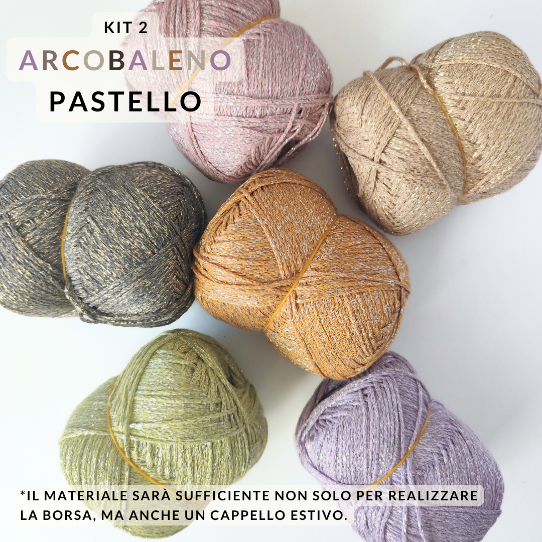 Kit Arcobaleno borsa completata vaniglia - handmade fatto a mano