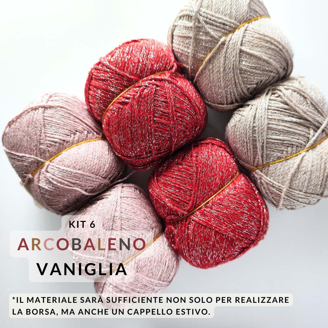 Kit Arcobaleno con corda cerata - dettaglio lavorazione borsa crochet