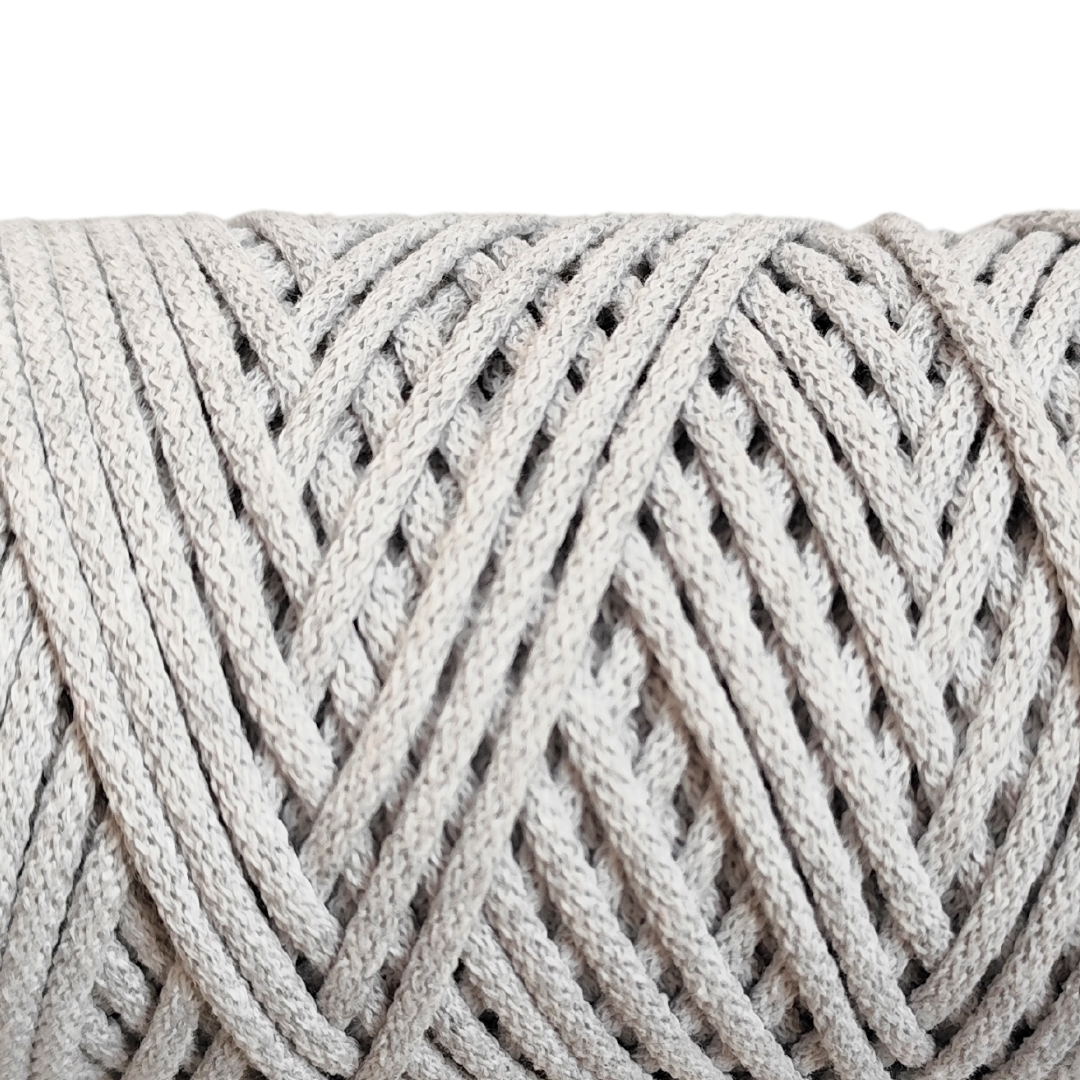 Macrame Spaghetti corda braided 4mm colore argento - uncinetto e macrame