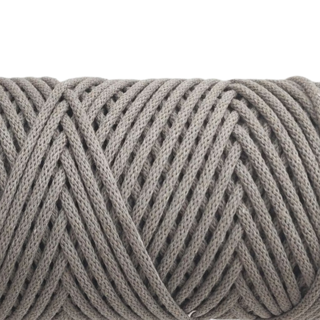 Macrame Spaghetti corda braided 4mm colore moka marrone - bobina per borse uncinetto e macrame