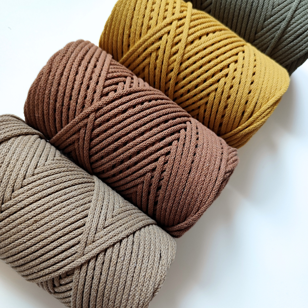Macrame Spaghetti Corda braided 4mm con anima - uncinetto e macrame colori autunnali