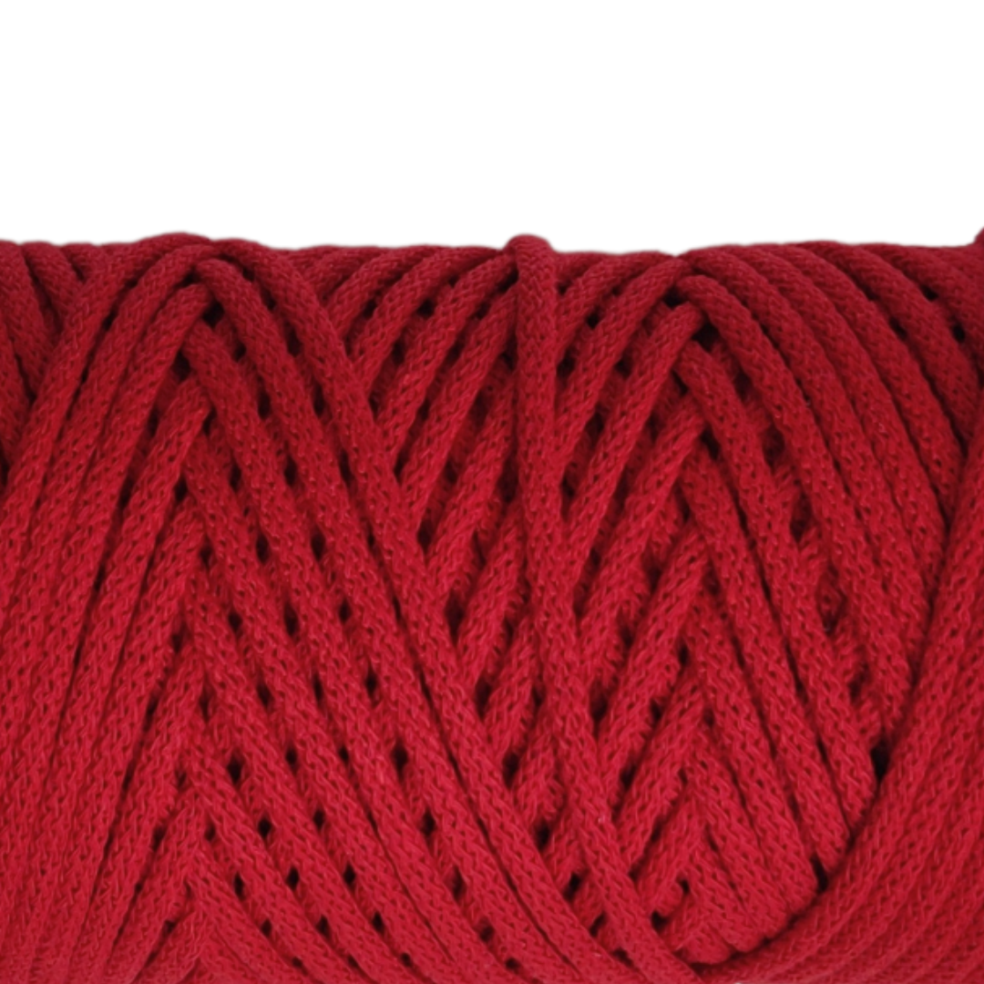 Macrame Spaghetti corda braided 4mm colore rosso - per borse e decori macramé uncinetto