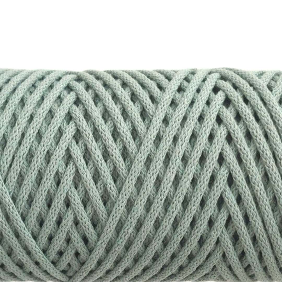 Macrame Spaghetti corda 4mm braided colore salvia verde - per borse naturali e cestini macrame e uncinetto