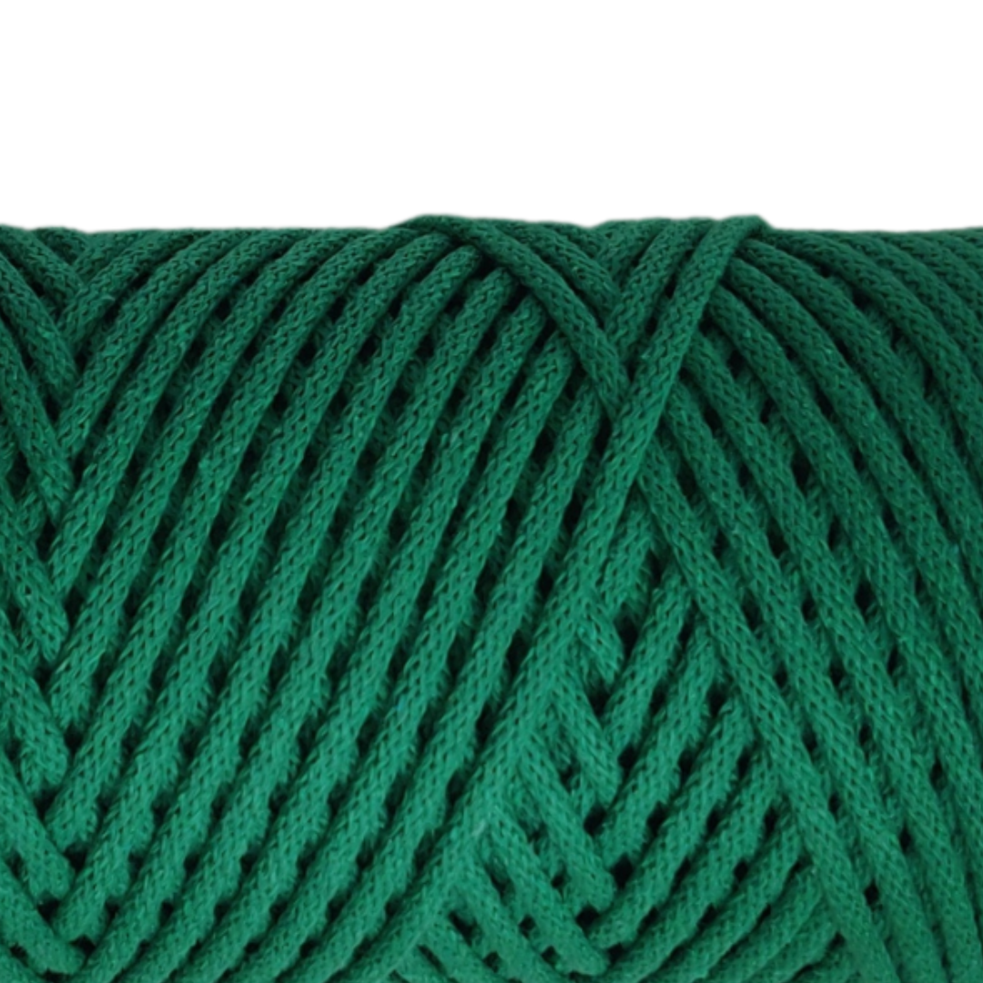 Macrame Spaghetti corda braided 4mm colore verde bosco - per borse e accessori uncinetto e macrame