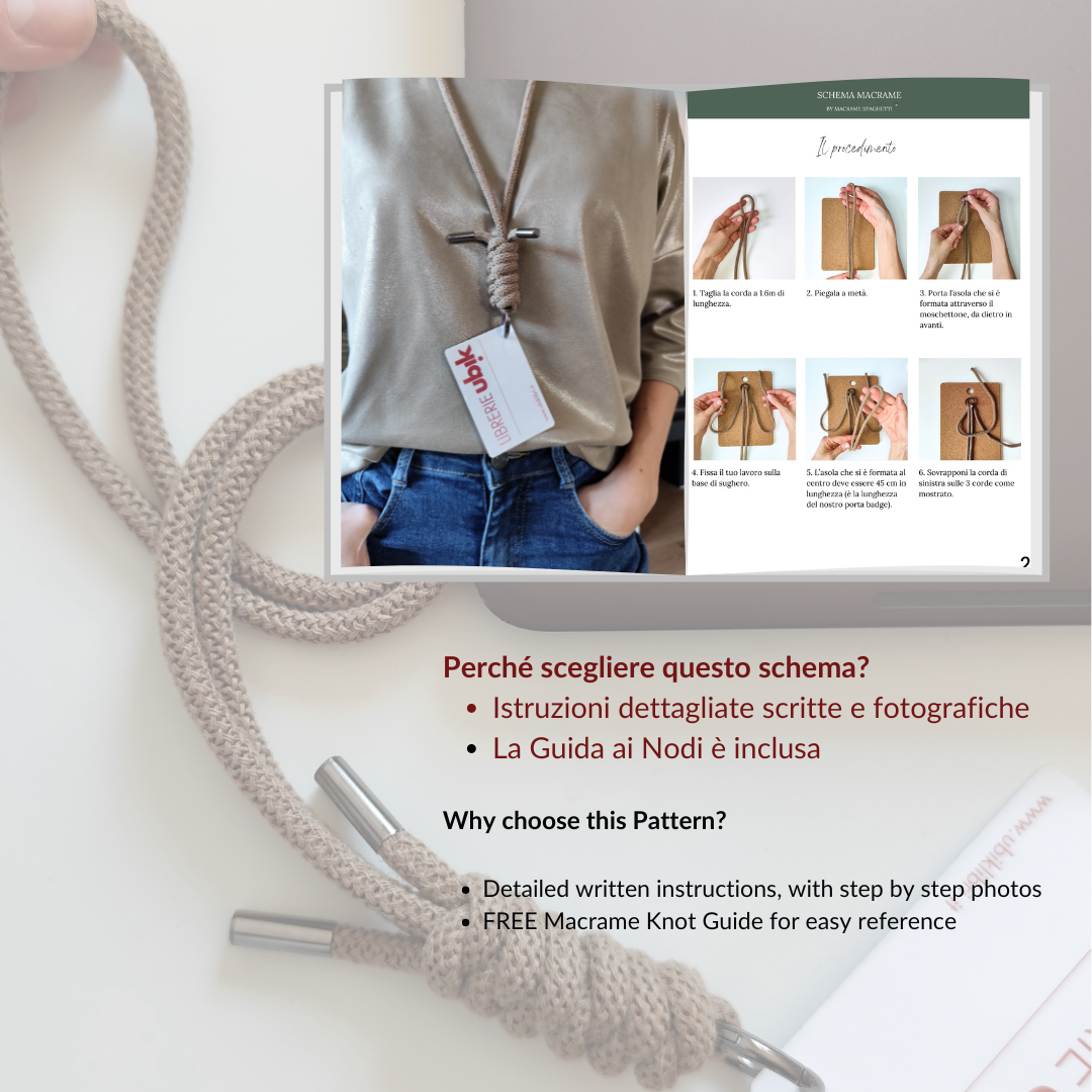 Macrame Pattern - PDF Download - Lanyard ITALIAN