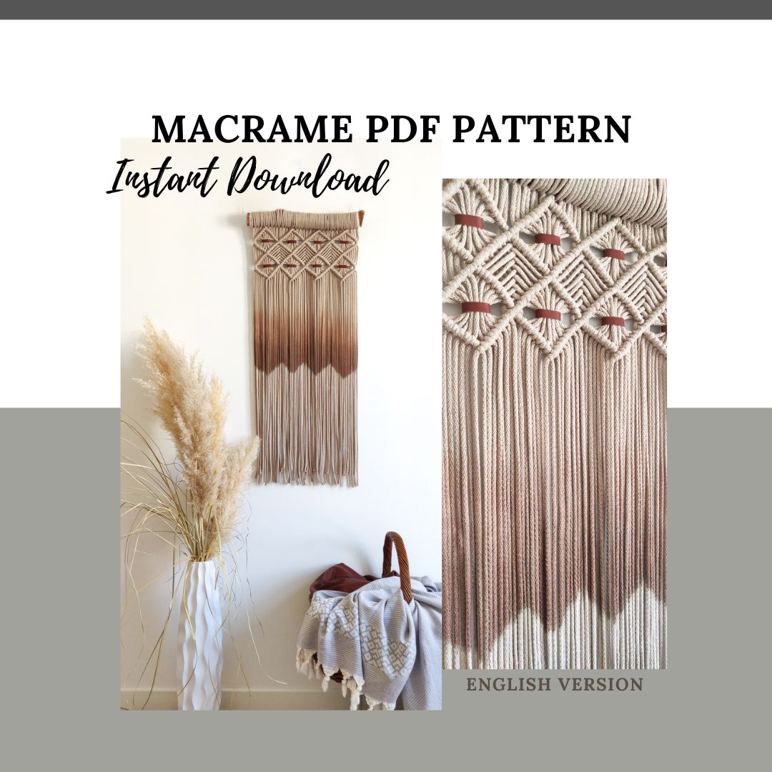 Macrame Wall Hanging Pattern "Milano"- PDF Download - ENGLISH